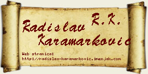 Radislav Karamarković vizit kartica